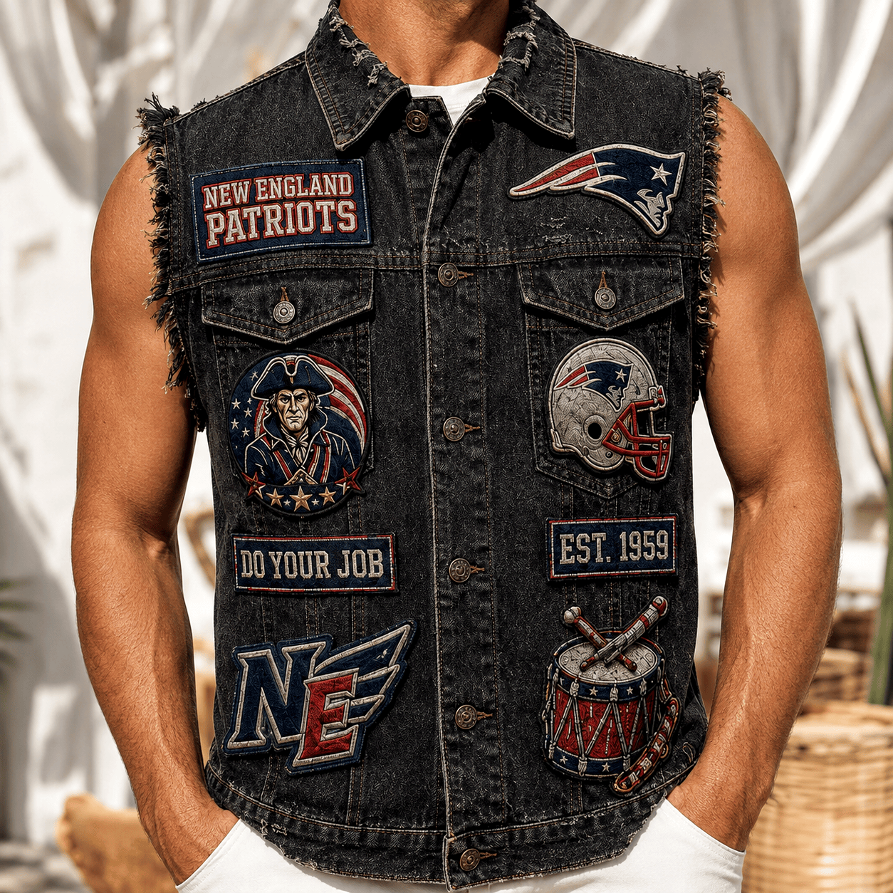 NEP PREMIUM DENIM VEST LNTH