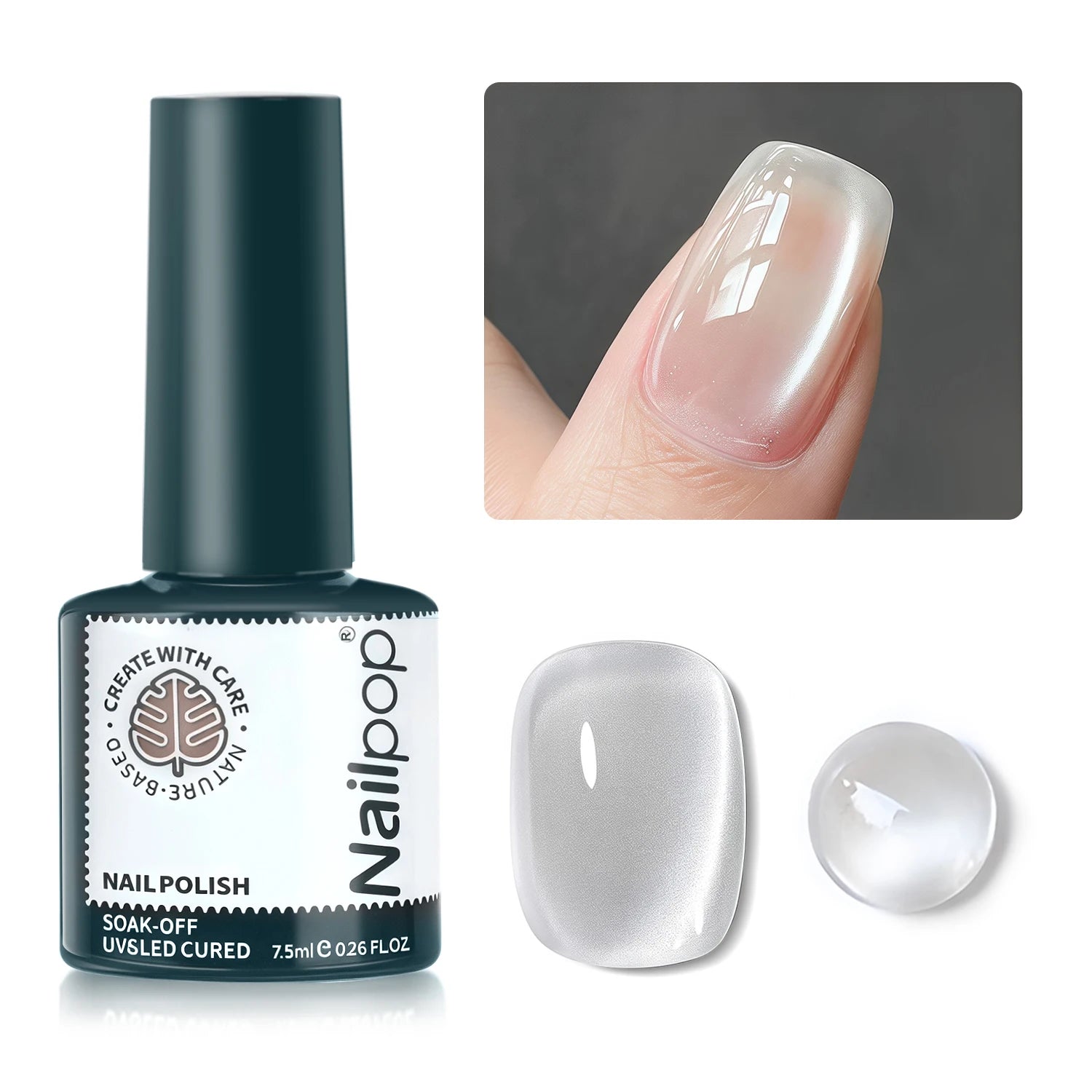 NAILPOP 9 Colors Magnetic Cat Eye Gel Nail Polish Set BLUE UV LED Soak Off Gel Varnish Clear Crystal Cat Eye Gel Lacquer 7.5ml