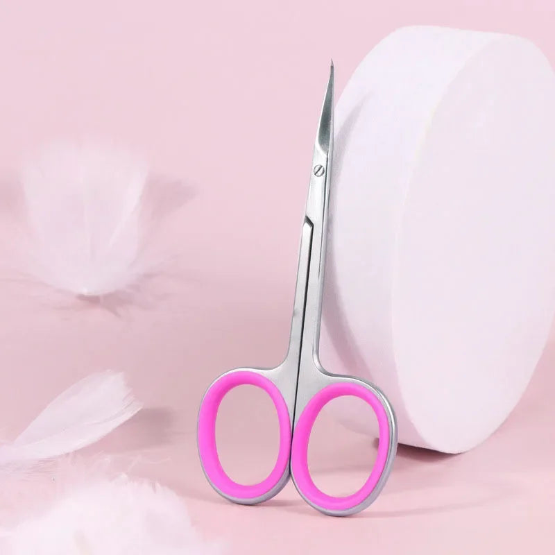 High Quality Warping Tip Cuticle Scissors anti-slippery handle Manicure Stainless Steel Nail skin Cuticle Trimmer Nippers